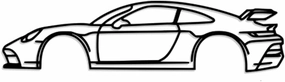 NORTH KAISER Sports Car Metal Wall Art - Automotive Silhouette Decoration - Minimalist Sculpture for Garage, Man Cave or Bedroom - Indoor/Outdoor (46'' x 12.9'' / 117 x 32.9 cm)