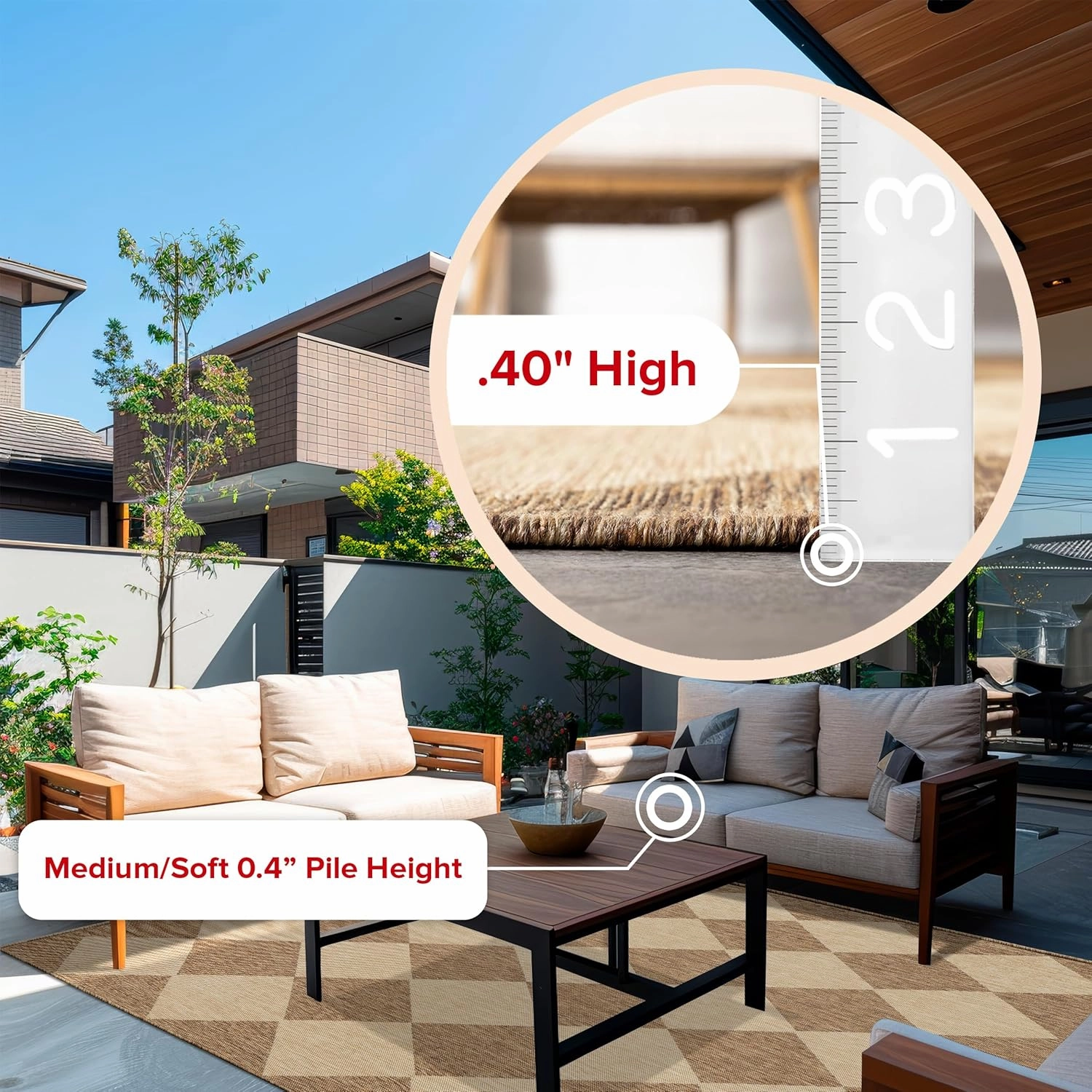 nuLOOM 2' x 8' Outdoor Performance Area Rug, Stain Resistant, Weather Resistant, High Traffic, Patio, Balcony, Outside, Sabina Brown