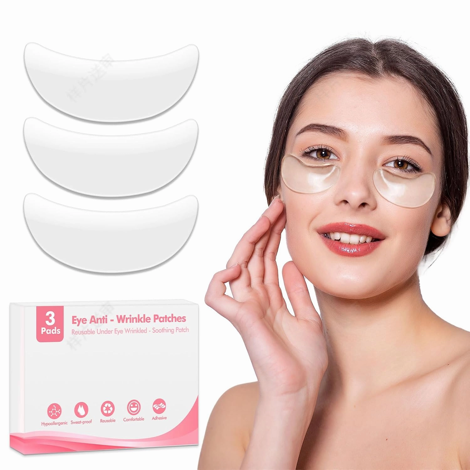 Okela Chest Wrinkle Patches 3 PCS - Upgrade Silicone Chest Wrinkle Patches Reusable Chest Pads for Smoother Chest Patches for Wrinkles Reusable Patch for Chest