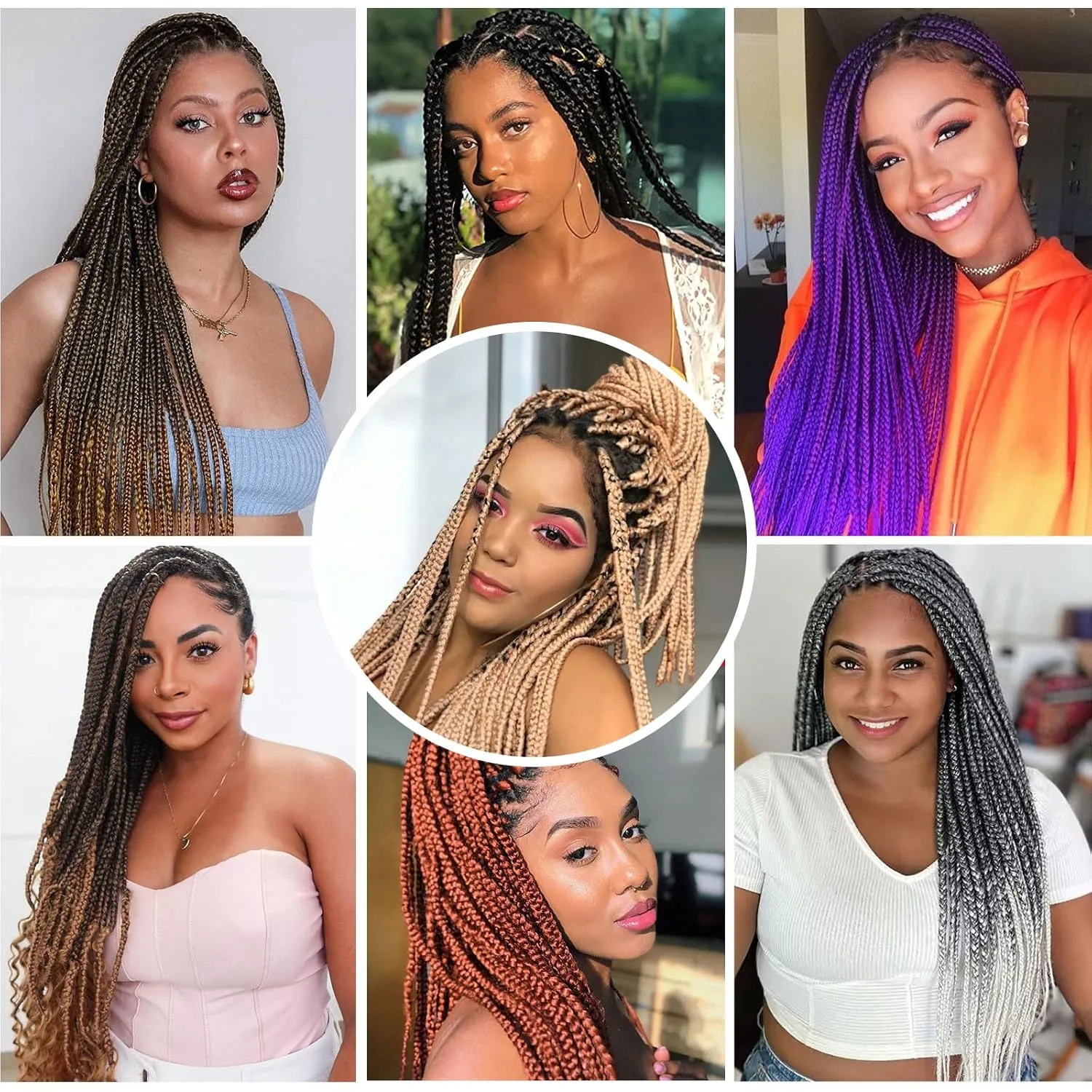 Ombre Braiding Hair Pre Stretched 32 Inch 6 Packs Long Braid Hair Prestretched Hair for Braiding Yaki Straight Crochet Braids Hot Water Set Synthetic Extensions(1B/30/27, 6 Packs, 32 Inch)
