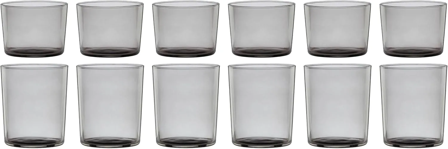 Oneida Stackables Smoke Drinkware, Set of 12, 12 Count, Taupe/Grey