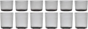 Oneida Stackables Smoke Drinkware, Set of 12, 12 Count, Taupe/Grey
