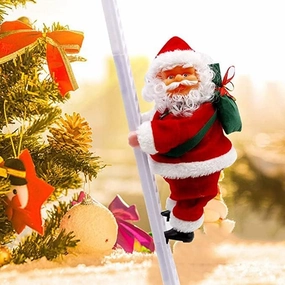 OneStoreIndia Handcrafted Christmas Musical Santa Claus Climbing Ladder with Jingle Bell Music for Kids and for Decoration