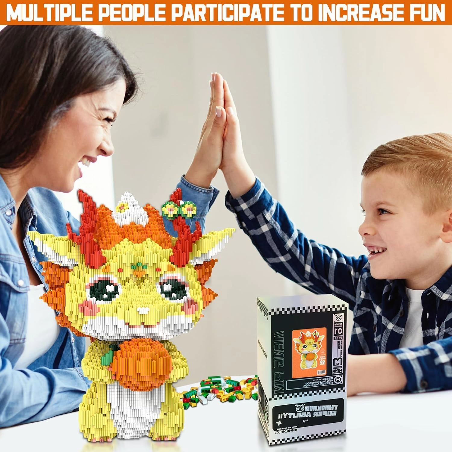 Orange Dragon Animal Mirco Building Block Sets Large Toys Kits Gift for Adults and Kids 8100 Pieces