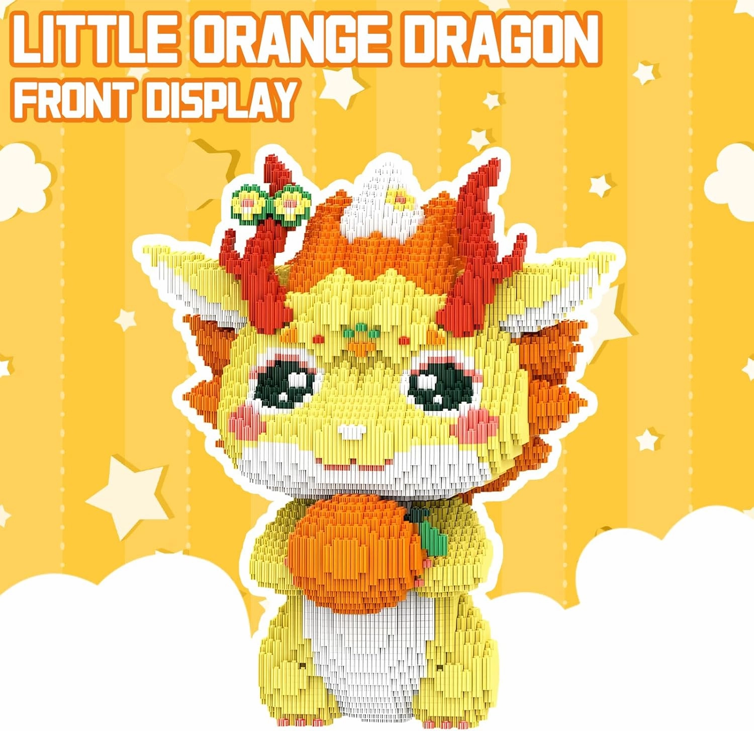 Orange Dragon Animal Mirco Building Block Sets Large Toys Kits Gift for Adults and Kids 8100 Pieces