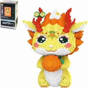 Orange Dragon Animal Mirco Building Block Sets Large Toys Kits Gift for Adults and Kids 8100 Pieces