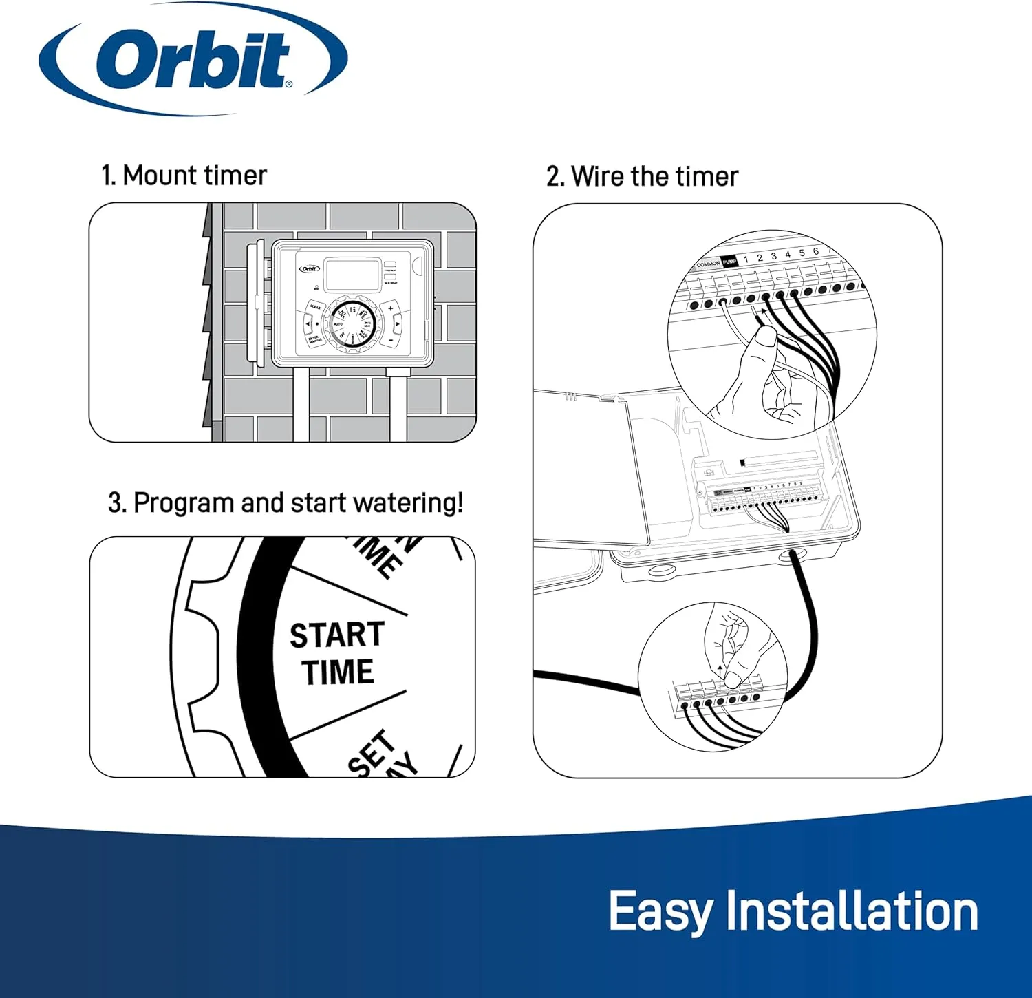 Orbit 57894 4-Station Outdoor Swing Panel Sprinkler System Timer