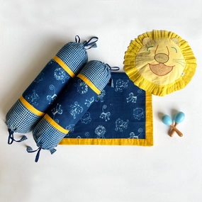 Organic Gift Set - Dohar, Mustard Seed Pillow, Bolster & Maracas - Zoo