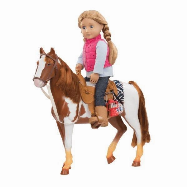 Our Generation BD38017 Pinto Toy Horse, Brown & White, 18-Inch
