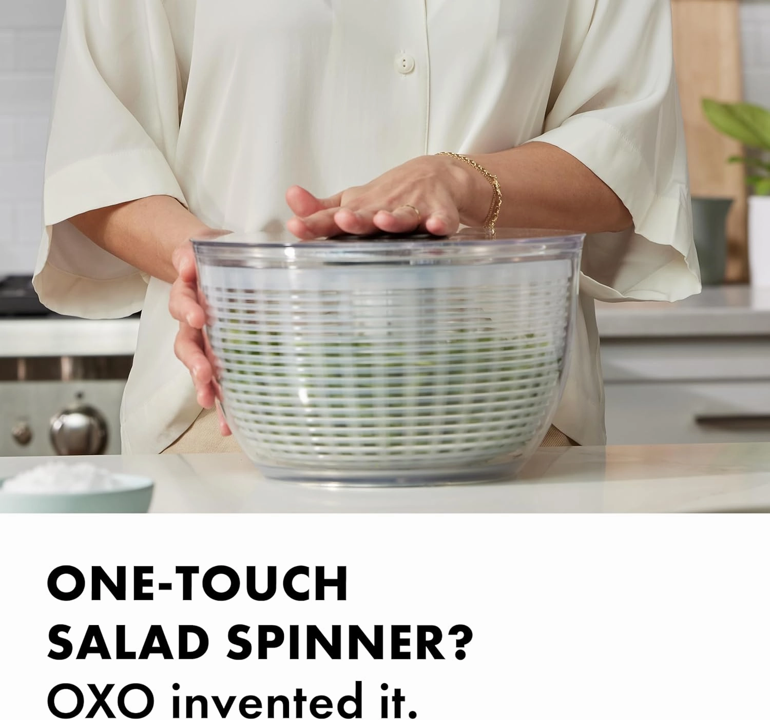 OXO Good Grips Large Salad Spinner - 6.22 Qt., White