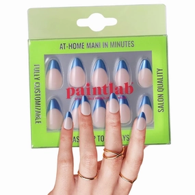 PaintLab Press-On Nails Manicure Kit, Bold Tips, 30-Piece Set, Long-Lasting Fake Nails with Glue, File, Prep Pad & Cuticle Stick