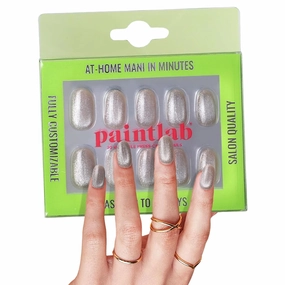 PaintLab Press-On Nails Manicure Kit, English Rose, 30-Piece Set, Long-Lasting Fake Nails with Glue, File, Prep Pad & Cuticle Stick