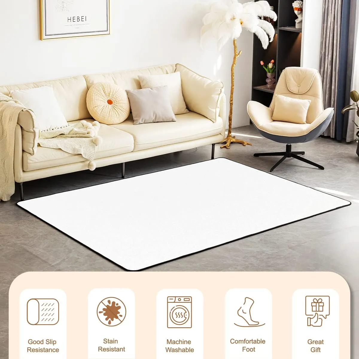Paris Area Rug 3x5, French Eiffel Tower Rugs for Girls Kids Women, Paris Themed Cherry Blossoms Carpet, Couple Retro Gray Building Non Slip Pink Grey Decorative Rug for Living Room