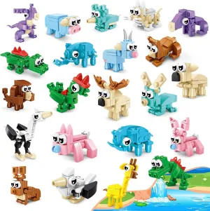 Party Favors for Kids 12 Pack Animals Building Block Toy Building Set for Birthday, Goodie Bag Stuffers, Classroom Prizes, Valentine’s Day, Easter Gift for Boys Girls Ages 6-12 
