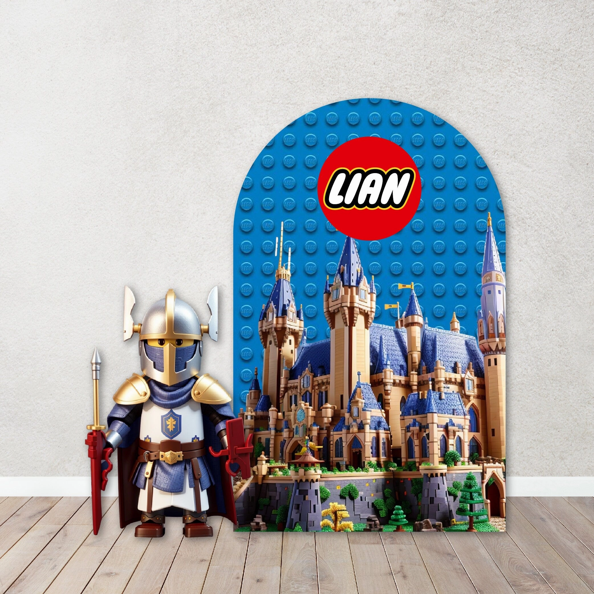 Party Backdrops, Background in Foam Board,  Building Brick  Decor for Birthdays,Building Blocks Heads. Items sold Separately