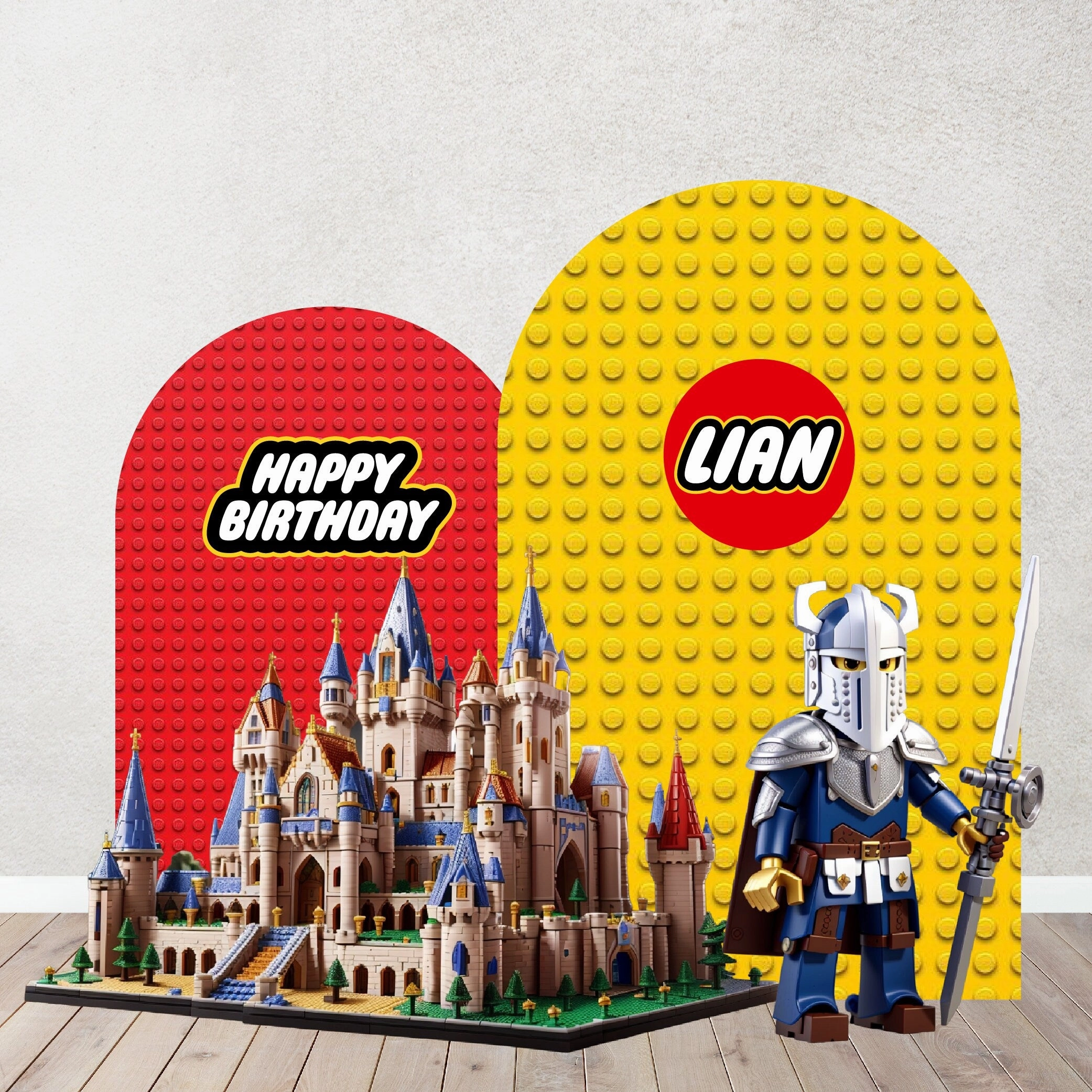 Party Backdrops, Background in Foam Board, Building Brick  Decorations for Birthdays,Building Blocks Heads Theme party.Items sold Separately