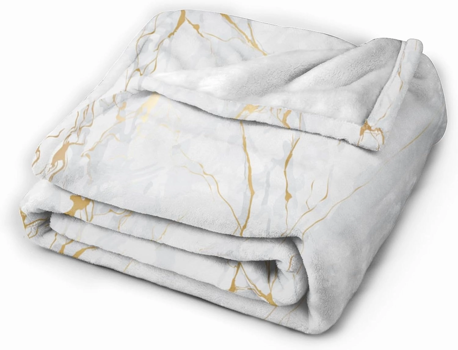Perinsto White Marble Print Throw Blanket Ultra Soft Warm All Season Marbling Texture Decorative Fleece Blankets for Bed Chair Car Sofa Couch Bedroom 50"X40"