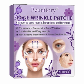 Peunitory Wrinkle Patches for Face, Premium Hydrogel Anti Wrinkle Face Patches Set, Instant Smoothing Forehead, Eye, Neck Patches for Women & Men - Vegan, Cruelty Free, Latex Free (100 Pairs)