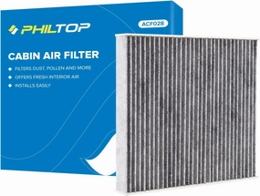 PHILTOP Cabin Air Filter, Replacement for Jetta 2019-2021, Tiguan 2018-2021, Atlas 2018-2021, Golf 2015-2021, Premium ACF028(CF11643) Cabin Filter with Activated Carbon, Filter Up Dust Pollen