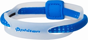 Phiten X50 Hybrid Titanium Bracelet - Sport Bracelet Permeated with X50 Aqua-Titanium Technology for Alternative Healing - Power Elastomer Zone with Micro Titanium Spheres - Clear/Blue, 6.75 Inch