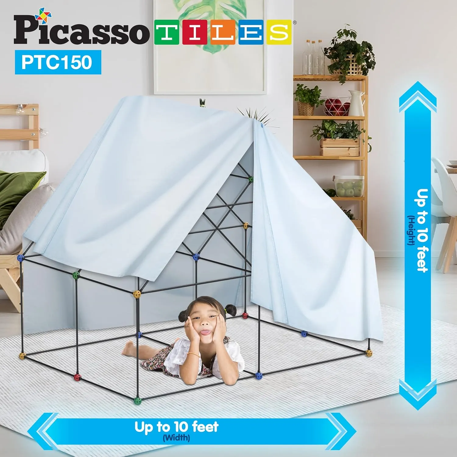 PicassoTiles Indoor Outdoor Tunnel Tent