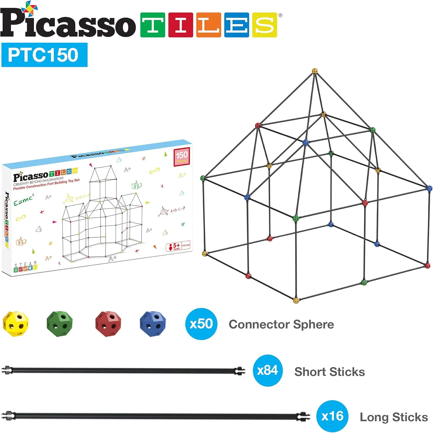 PicassoTiles Indoor Outdoor Tunnel Tent