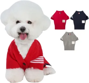 PINA Dog Sweater, Dog Cardigan Sweater, Knitted Dog Sweater Classic Warm Windproof, Puppy Sweater Winter Clothes for Small Medium Large Dogs