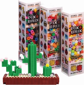 Pix Brix Pixel Art Puzzle Bricks, Mixed Bulk Brix - 1,500 Pieces (500 Light, 500 Medium, 500 Dark) - Interlocking Building Bricks, Create 2D and 3D Builds Without Glue - STEAM Toys