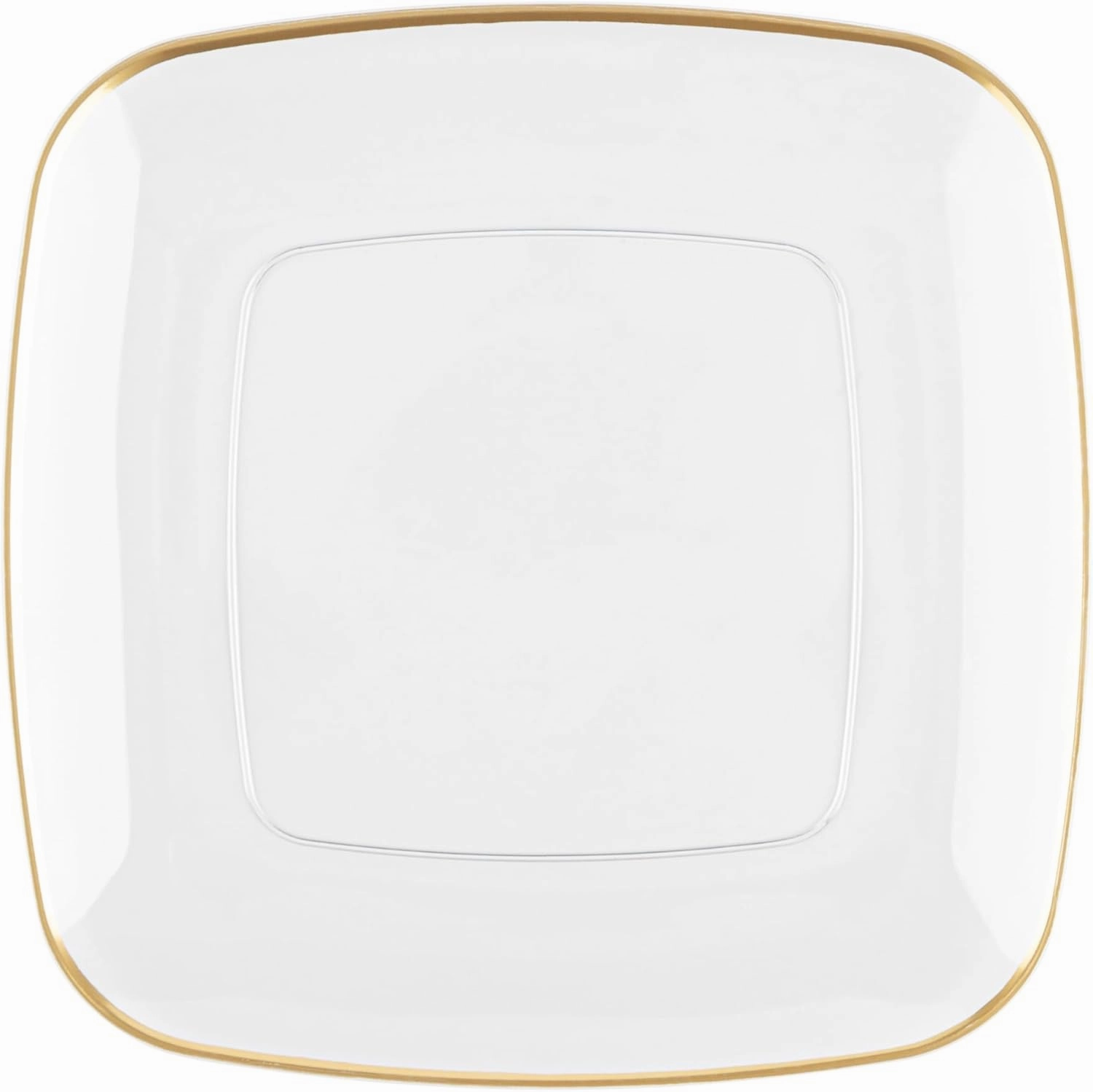 PLASTICPRO Square Clear Plastic Organic Design Party Plates includes 16 7.25'' & 16 10'' Premium heavyweight Elegant Disposable Tableware Dishes