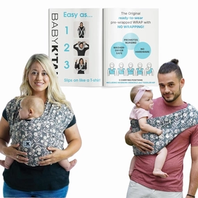 Plus-Size Original Baby K'tan Baby Carrier: #1 Easy Pre-Wrapped, Slip-On, No Rings, No Buckles | 5 in 1 Baby Sling Gift | Hands Free Infant Wrap - Newborn to Toddler up to 35lb Women 22-24, Men 47-52