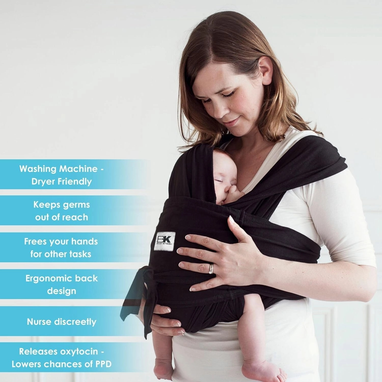 Plus-Size Original Baby K'tan Baby Carrier: #1 Easy Pre-Wrapped, Slip-On, No Rings, No Buckles | 5 in 1 Baby Sling Gift | Hands Free Infant Wrap - Newborn to Toddler up to 35lb Women 22-24, Men 47-52
