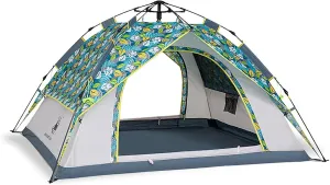 Pop Up Tent, Family Tent for 4 Person, Portable Instant Tent, Waterproof Windproof for Camping Hiking Mountaineering