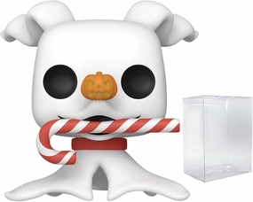 POP Disney: The Nightmare Before Christmas 30th Anniversary - Zero Candy Cane Funko Vinyl Figure (Bundled with Compatible Box Protector Case) Multicolored 3.75 inches