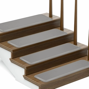 PURE ERA Stair Treads Non Slip Indoor 8" x 30" Staircase Step Treads Foam Stair Pads Cushioned Stair Mat Anti Fatigue Peel and Stick Stair Treads Tape Free Stair Mats Washable (11Pieces, Light Gray)