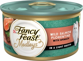 Purina Fancy Feast Wet Cat Food, Medleys Wild Salmon Florentine With Garden Greens in Delicate Sauce - (Pack of 24) 3 oz. Cans