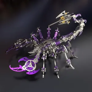 Purple 3D Metal Puzzle for Adults Scorpion, DIY Colorful 3D Metal Model Kits to Build with Tool, 3D Desktop Model Kits Building Toys for Adults/Teens