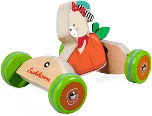 Pushing Vehicle Carrot Speedster with Mouse Motif, 16 cm Long, 100% FSC-Certified Birch Wood, from 1 Year