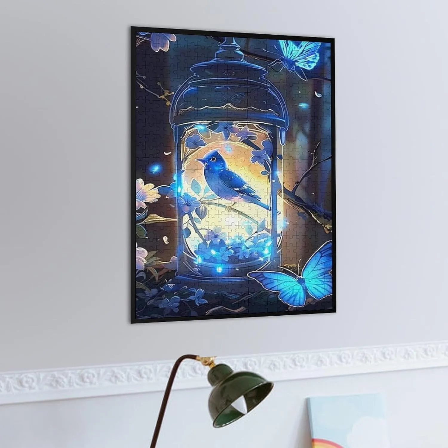 Puzzles for Adults 500 Pieces - Glowing Lantern and Bird Lantern Funny Puzzle Unique Difficult and Challenge Large Puzzle Game Toys Gift