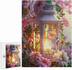 Puzzles for Adults 500 Pieces - Flower Lantern Puzzle Challenging Educational Toys Gifts for Home Decor Family Activities