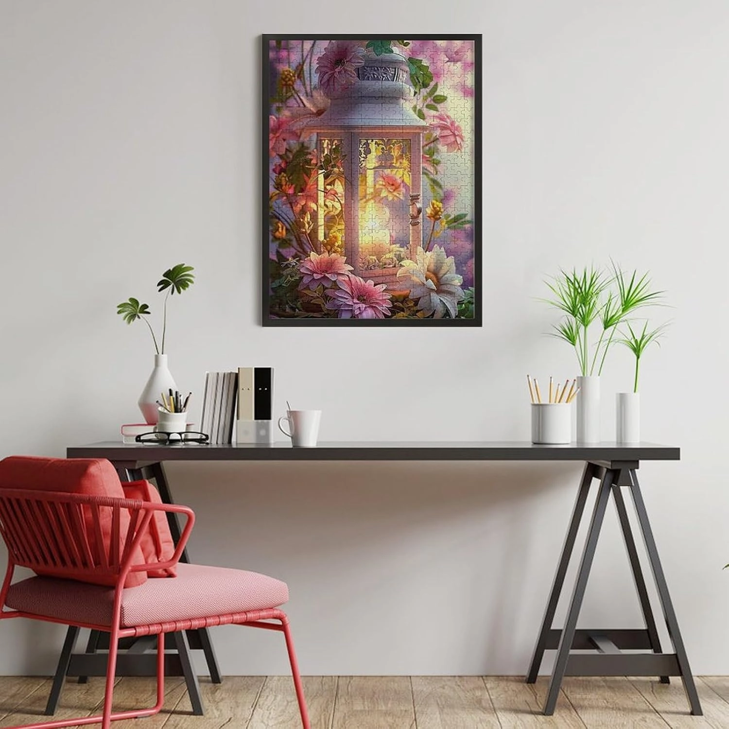 Puzzles for Adults 500 Pieces - Flower Lantern Puzzle Challenging Educational Toys Gifts for Home Decor Family Activities