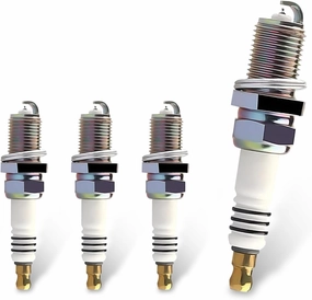 QODOLSI 4 PCS Spark Plugs, BKR5EIX11 5464 Spark Plug Replacements, Automotive Engine Parts Tool Accessories, Compatible with Audi Q7, Volkswagen CC and 2009 Yaris (Silver)