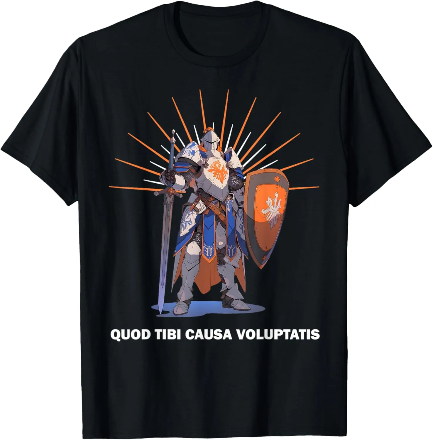 QUOD TIBI CAUSA VOLUPTATIS Knights Templar Motto T-Shirt