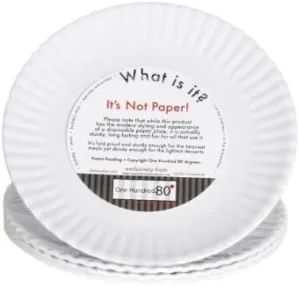 "What Is It?" LARGER SIZE 11-inch Reusable White Dinner Plate, Melamine, Set of 4