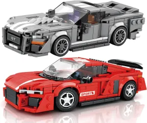 Racing Car Building Block Sets 2 Pack, Sports Car Collectible Technic Model Toy for Adult, 1:24 Scale Super Car Champion Kits for Teens and Racing Enthusiasts