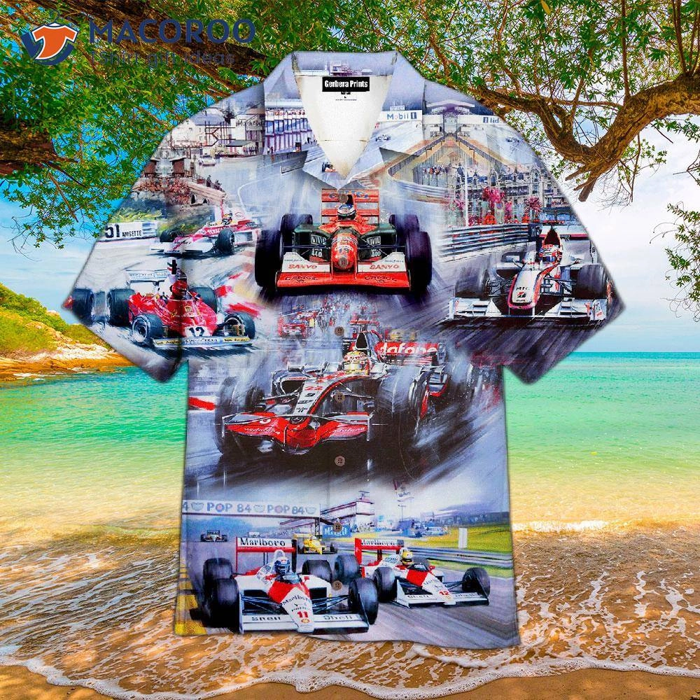 Racing Car-printed Hawaiian Shirts