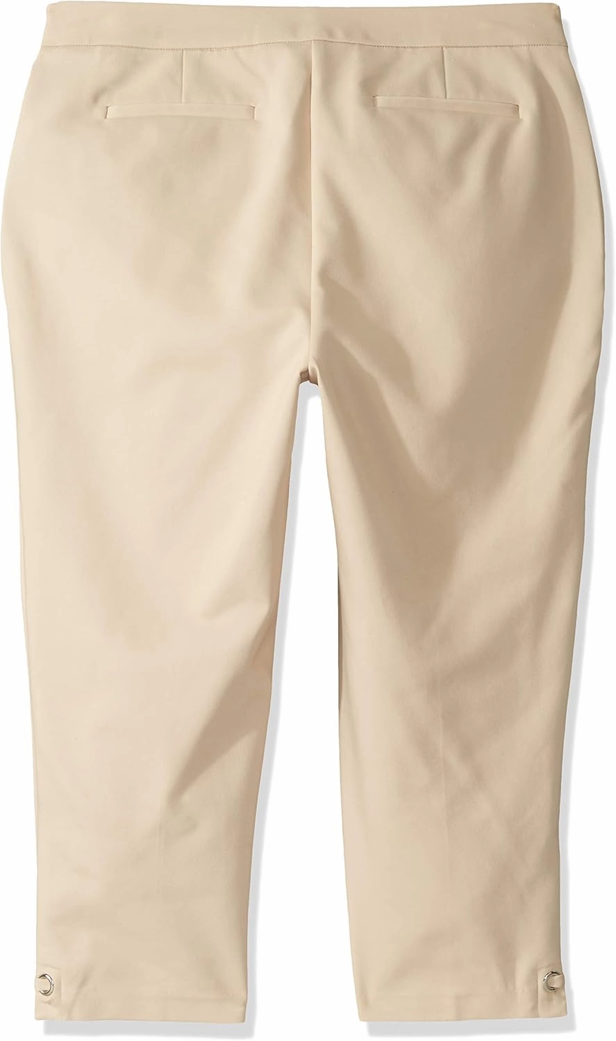 Rafaella Women's Solid Lightweight Curvy Fit Satin Twill Capri Pant