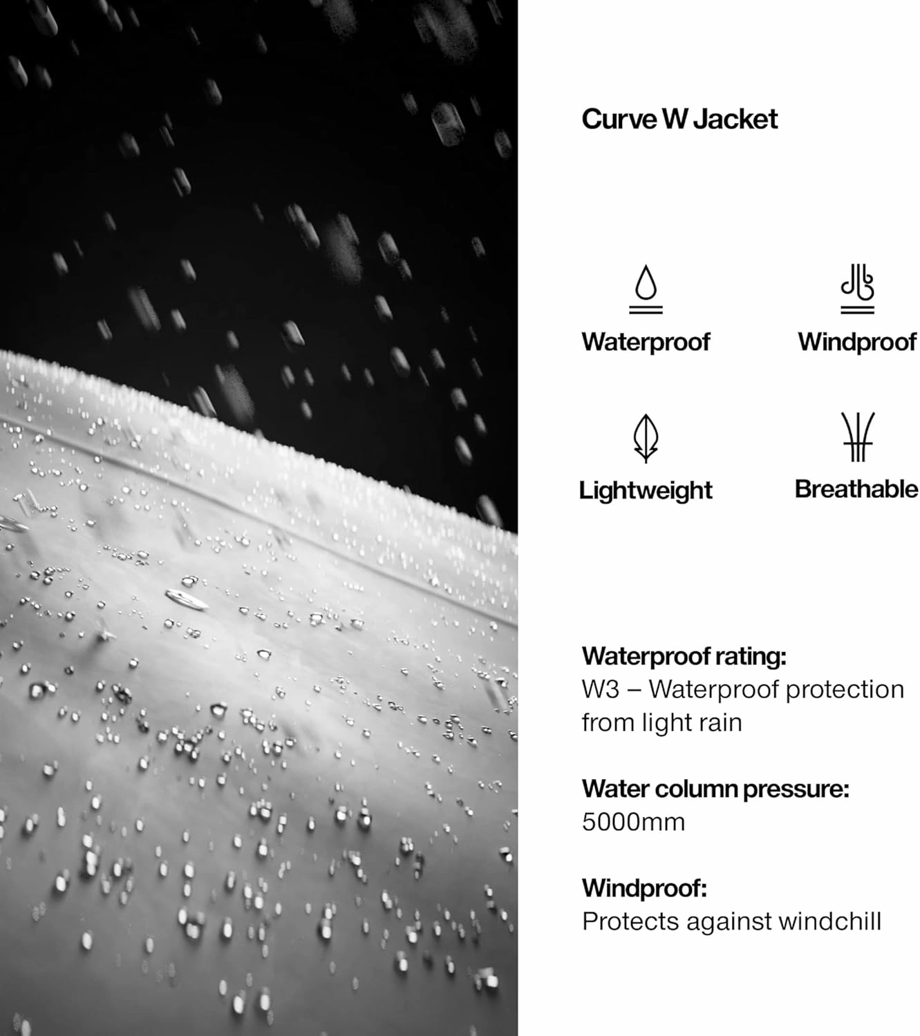 RAINS Curve W Jacket - Waterproof Jacket with Hood for Women - Reusable Raincoat with Belt