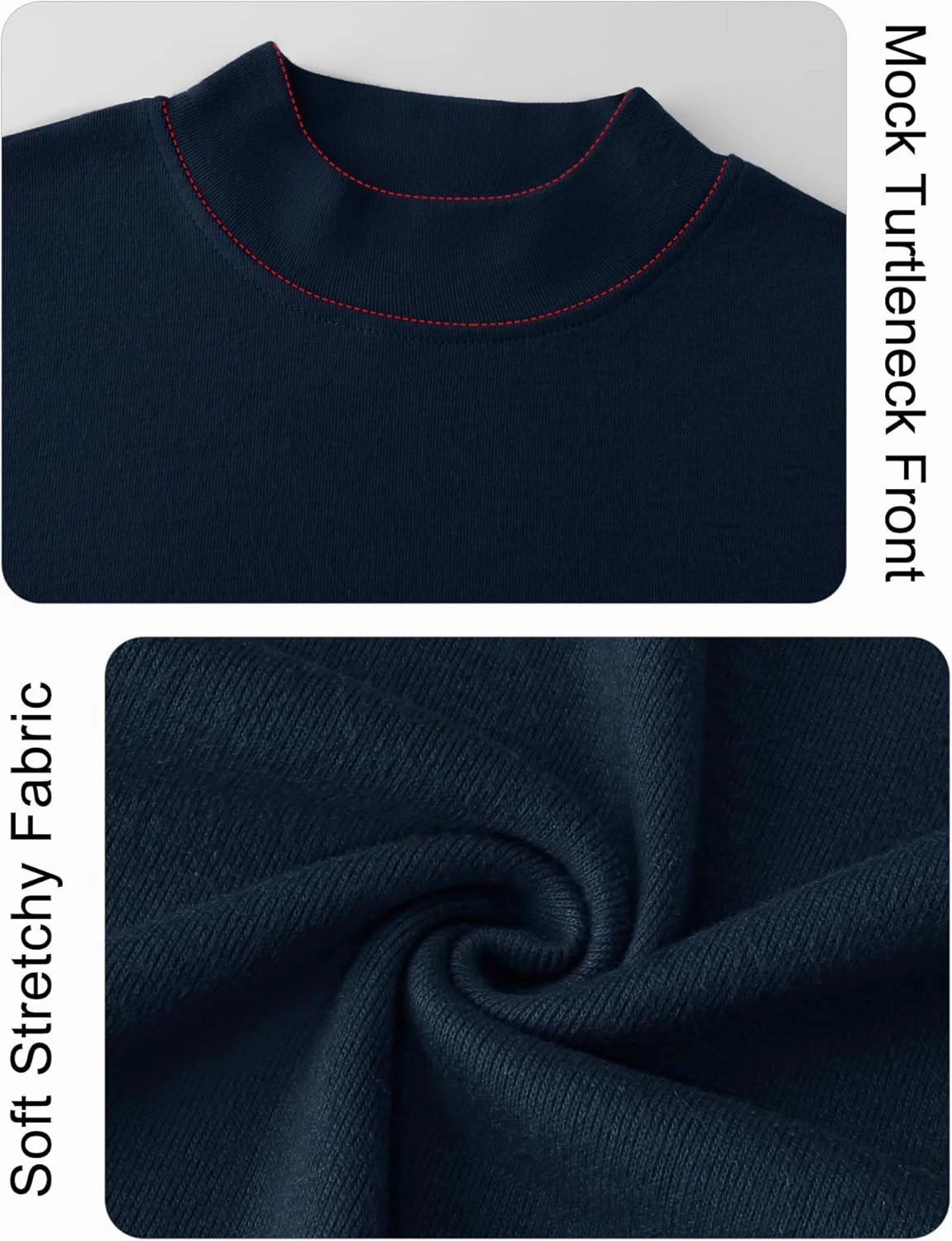 Rapbin Womens Long Sleeve Mock Turtleneck Tops Knit Basic Stretch Fitted Pullover Lightweight Thermal Shirts