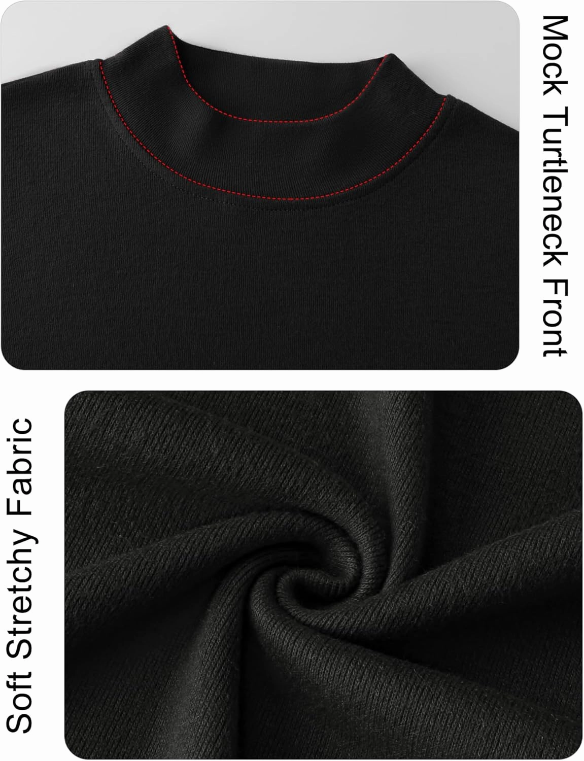 Rapbin Womens Long Sleeve Mock Turtleneck Tops Knit Basic Stretch Fitted Pullover Lightweight Thermal Shirts