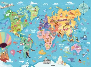 Ravensburger Map of The World 100 Piece XXL Jigsaw Puzzle forKids - | Unique Piece Design | Anti-Glare Surface | Skill-Building, Fun Activity | Amazon Exclusive